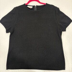 Patchington, Black, Short Sleeve Sweater sz Med